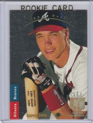 TARJETA DE NOVATO CHIPPER JONES Atlanta Braves Béisbol SP Cubierta Superior Premier Prospect Foto 1 de 2