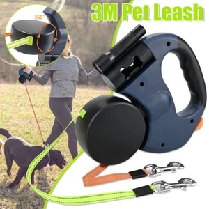 Retractable Lead Leash Double Dual Doggie 2 Dog 50 Pounds For Pet Dog New - Picture 1 of 15