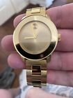 Movado Bold SWISS Quartz Gold Tone PVD Stainless Steel Ladies Watch 3600434