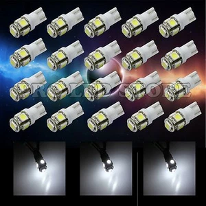 20X T10 LED 5050 5smd Chips White Interior Light Side Wedge Tail License Plate - Picture 1 of 1