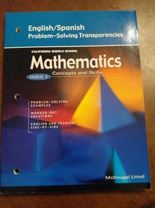 Mcdougal NEW Math Course 2 7TH Grade 7 Transparencies ANSWERS ENGLISH SPANISH - Picture 1 of 6