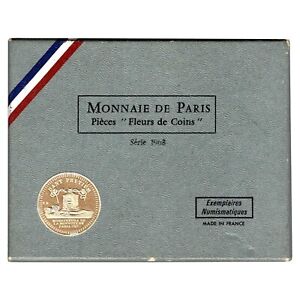 France Boxset UNC 1968 - 8 Coins Francs Fleur De Corners