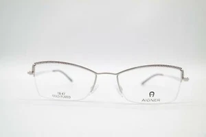 Vintage Aigner A1006 Gold plated Silber Rotbraun halbrand Brille eyeglasses NOS - Picture 1 of 6