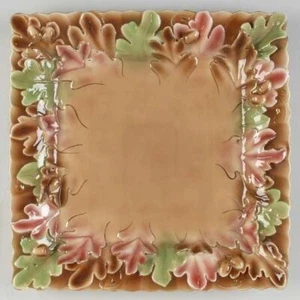 Franz Porzellan handbemaltes goldenes Blatt & Eicheltablett 14,4" - braun, lila & grün - Bild 1 von 1