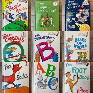Dr. Seuss & Berenstains Hardcover Books Fox In Sox Bears On Wheels Lot of 9 - Imagen 1 de 12