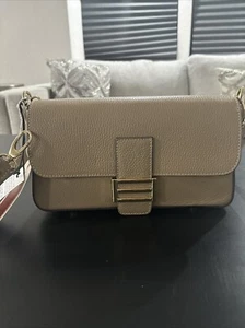 Divina Firenze Cappuccino Pebbled Italian Leather Abbi Crossbody Bag - Picture 1 of 9