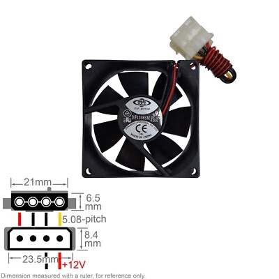 Fan Muffin Cooling DC 12V DC12V 12VDC  80mm 80x80x25 Top Motor DF1208SM - Image 1 of 3