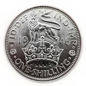 Great Britain English Crest 1946 1 Shilling Silver Coin KM#853 XF 5.64 L109 - Picture 1 of 2