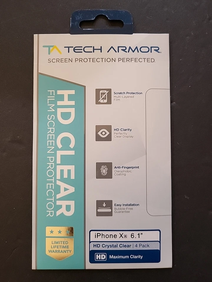 Tech Armor HD Clear Film Screen Protector for Apple iPhone X/ iPhone Xs [4-Pack] - Image 1 of 2
