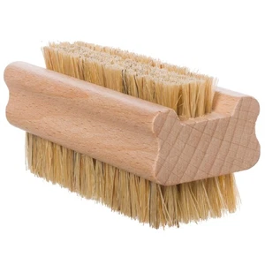 Natural Pig Bristle Nail Brush with Untreated Beechwood Handle, 3-3/4-Inches - Picture 1 of 8