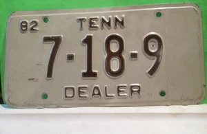 1982 US Tennessee License Plate DEALER 7 -18 -9 MORE PLATES LISTED - Picture 1 of 2