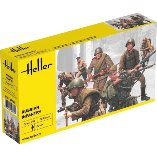 RUSSIAN INFANTRY KIT 1:72 Heller Kit Figure Militari Modellino Nuovo - Immagine 1 di 1