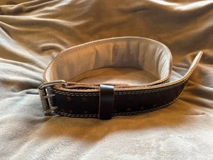 Golds Gym 100% Leather Weight Lifting Belt Foam Padded Black 34x43 Size L/XL - Picture 1 of 9