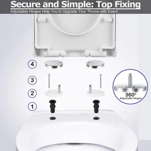 Ersatz für RAK Serie 600 WC-Sitz - Soft Close, Schnellverschluss, D-Form - Bild 1 von 5