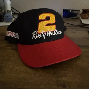 De colección Rusty Wallace Vintage Nutmeg Mills Snapback Sombrero NASCAR Hecho en EE. UU. - Imagen 1 de 3
