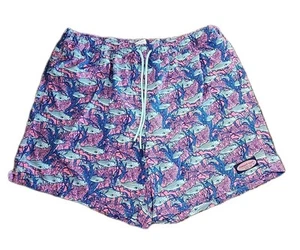 Vineyard Vines Men's Bass Coral Papaya Printed Chappy 7" Swim Trunks - Picture 1 of 6