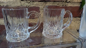 Cristal d'Arques Crystal Mugs Made In France Set Of 2 Crystal Glasses - Picture 1 of 10