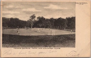 1906 GRAND FORKS, North Dakota Postcard "Tennis Courts - TOWN & COUNTRY CLUB" - Picture 1 of 2
