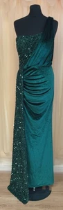 Elegant One Shoulder Green Sequin Dress. Absolutely stunning! - #OCC 33 - Picture 1 of 14