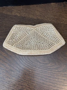 Vintage 1950’s Beaded Clutch Bag Purse Zipper - Made In Japan - Picture 1 of 6