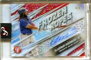 2024 Topps Pristine Frozen Ropes Red Refractor FRAVG Vladimir Guerrero Auto 4/5 - Picture 1 of 2