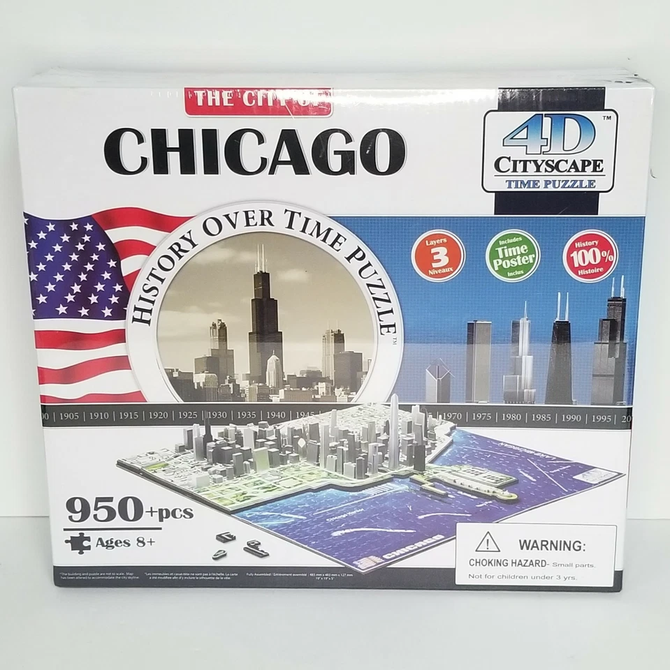 4d Cityscape Time Puzzle Chicago Skyline 950pcs 40014