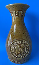 OLMECA TEQUILA Decanter Jug Brown Glazed Mexico Two Face 8.5” Tall