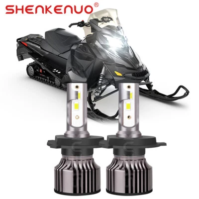 2 H4 SUPER LED Bulbs For Ski-Doo MXZ 1200 4-TEC TNT 09-18 Snowmobile Headlights - Image 1 of 4