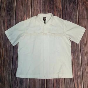 Harley-Davidson Palmeras y Motocicletas Bordadas Hawaianas Talla XL  - Imagen 1 de 9