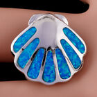 Bay Scallop Seashell Blue Fire Opal Silver Jewellery Necklace Pendant