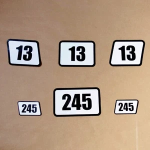 Individuelle Vinyl Zahlen Aufkleber schwarz und weiß wetterfest Auto Motorrad Bike - Bild 1 von 11