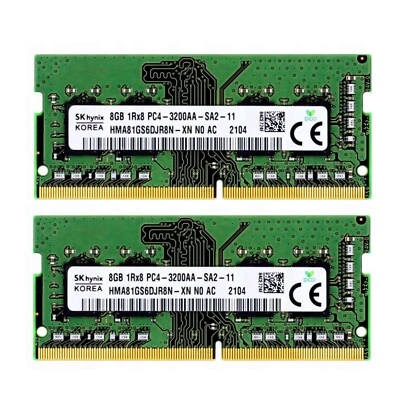 New Hynix 16GB 2X8GB DDR4 3200MHz PC4-25600 1RX8 SODIMM Memory Ram HMA81GS6CJR8N - Image 1 of 4