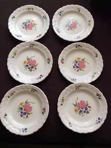 TABLETOPS UNLIMITED FLORAL SALAD- DESSERT PLATES 6 PIECES VINTAGE - Picture 1 of 4