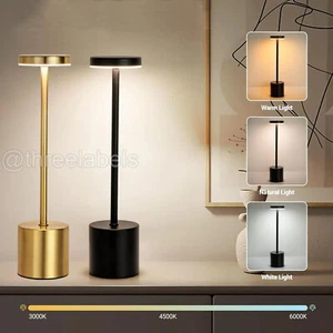 Rechargeable Table Desk Lamp Touch Control Dimmable Night Light Cordless Bedroom - Picture 1 of 13