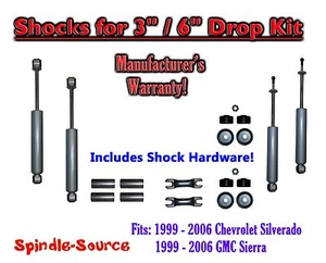 Shock Kit for 99 - 06 Silverado Sierra w/ Lowering Drop Coils Flip Kit  3" / 6" - Picture 1 of 1