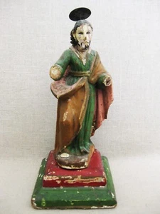 Antique Santos Folk Art Religious Figure 19th Century Mexican Folk Art - Picture 1 of 5