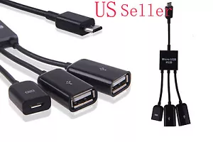 For Samsung Galaxy Note 10.1 2014 Edition Dual USB OTG Host Hub Cable + Power - Picture 1 of 3