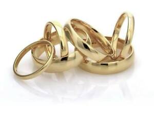 9ct 9K Yellow Gold Plated Men Women Plain Wedding Band Ring All Sizes & width