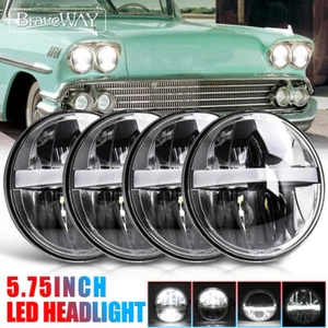 4PCS 5.75" 5-3/4" Round Reflector LED Headlights DRL Sealed Beam HeadLamp Lights - Picture 1 of 17