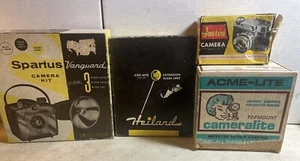 Vintage Camera / Accessory Lot: 4 - ￼Vanguard Spartus, Etc.With Boxes ~ Untested - Picture 1 of 11