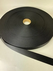 23 Fuß schwarzes Nylon-Gurtband, 1 Zoll breit, leicht - Bild 1 von 1