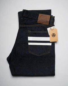 Momotaro 12,5 oz Jacquard Selvedge Jeans Indigo schmale gerade Passform MJE2020M23 30 - Bild 1 von 9
