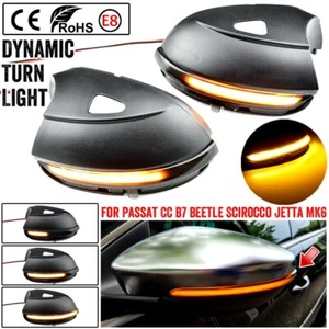 2X Dynamic LED Turn Signal Blinker Light Side Mirror Indicator For VW MK6 Beetle - Picture 1 of 11