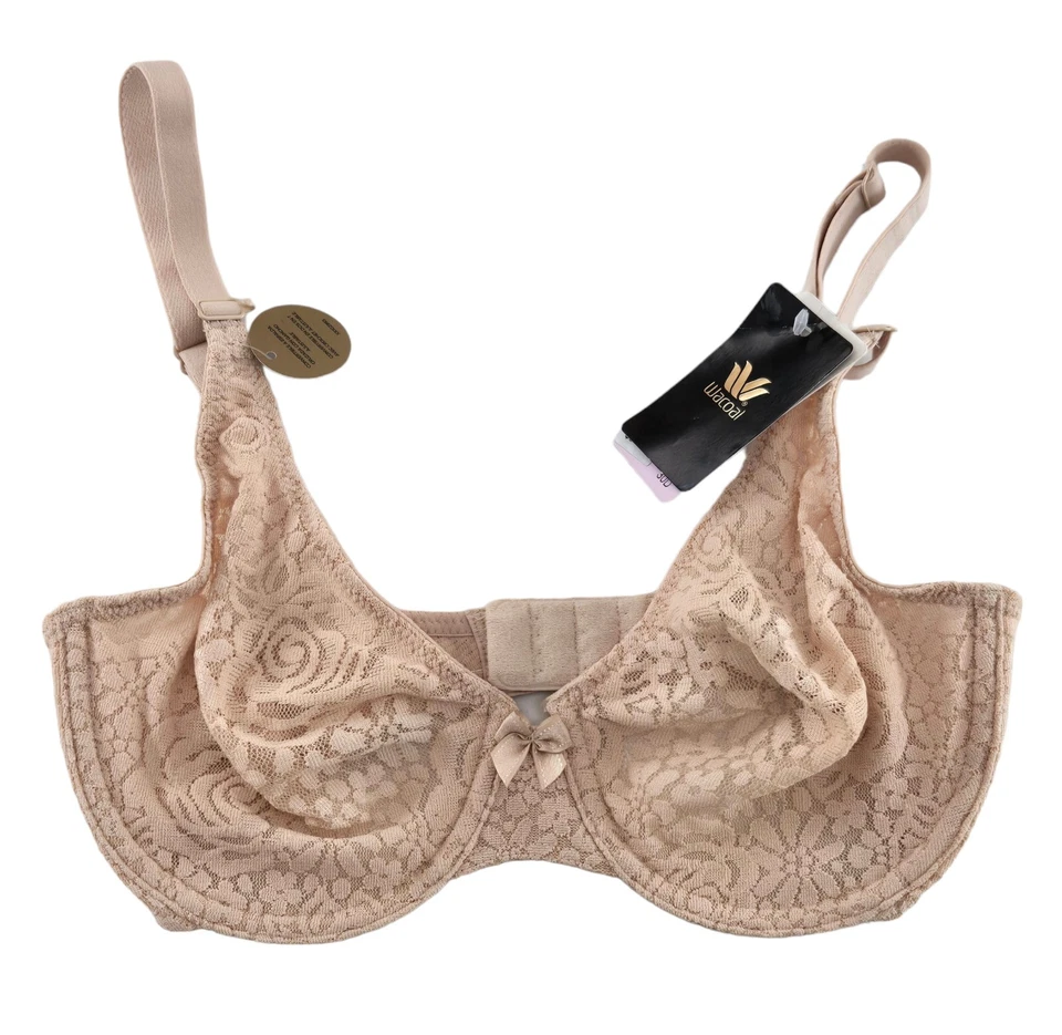 Wacoal 851205 Halo Lace Molded Underwire Convertible Bra 30D Natural Nude