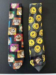 🔥 Herren Looney Tunes Mania Taz Tazmanian Devil gelbe Krawatte Warner Bros 🔥 - Bild 1 von 4