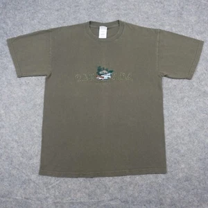 VINTAGE Canada Shirt Mens Medium Brown Jasper Embroidered Leaf Cabin 90s Y2K VTG - Picture 1 of 12