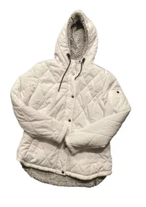 Free Country Jacket Girls Med White Reversible Winter Faux Fur - Picture 1 of 10