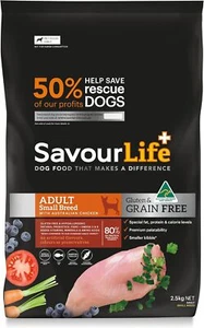 Savourlife Gluten & Grain-Free Small Breed Dry Dog Food Adult 2.5kg Kibble Feed - Picture 1 of 15