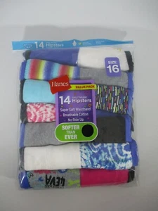 Hanes Girls Hipster Panties Underwear Size 16 Open Package 14 Pair - Picture 1 of 2