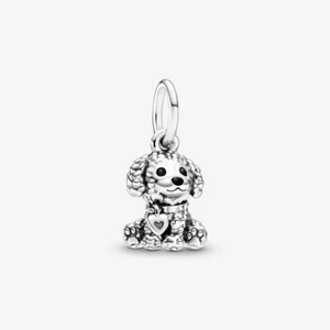 Poodle Puppy Dog Dangle Charms Sterling Silver Beads DIY Bracelets Jewelry 1Pc - Picture 1 of 12